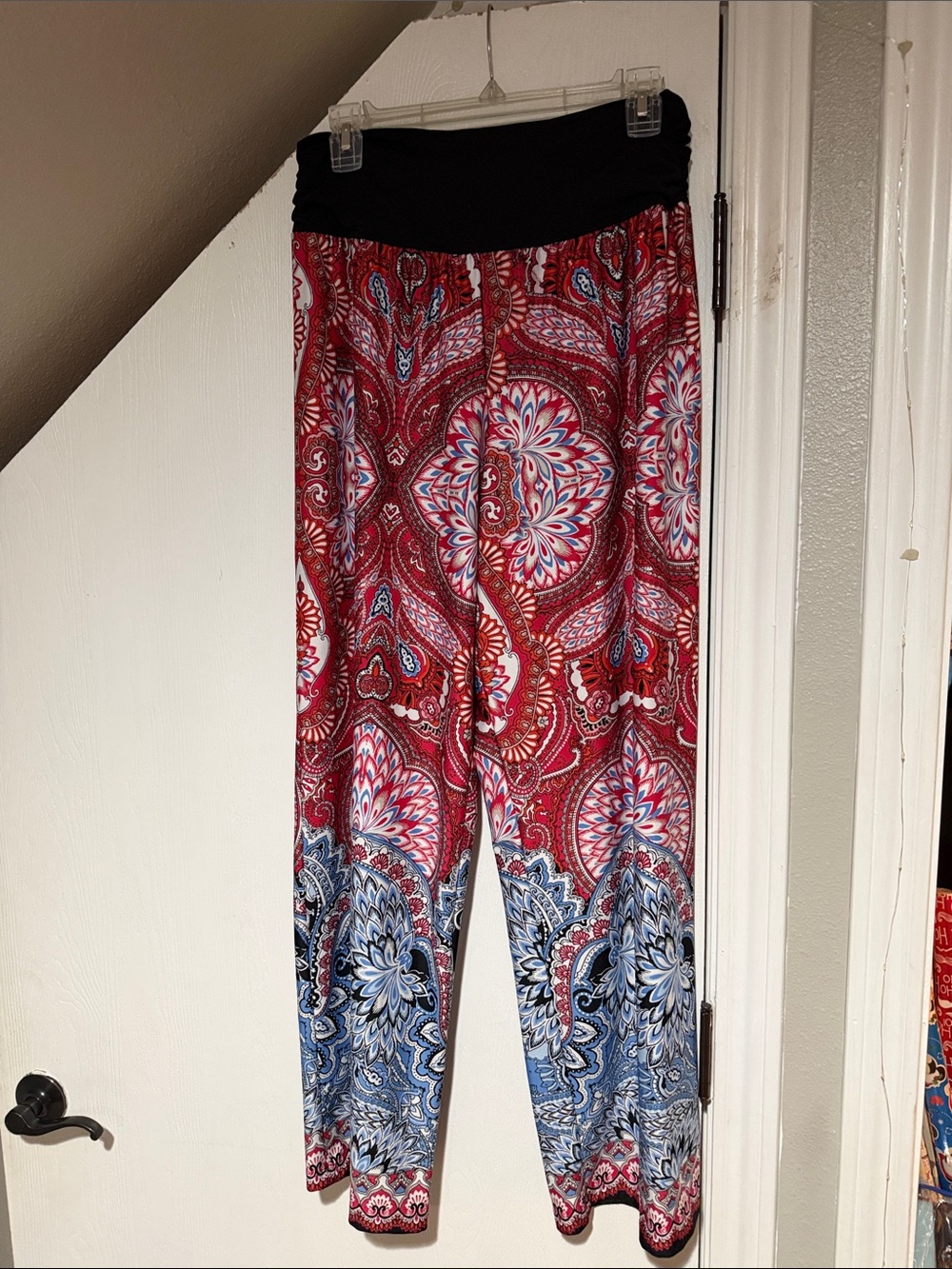 Alyx Black Top with Red and blue Paisley Trim